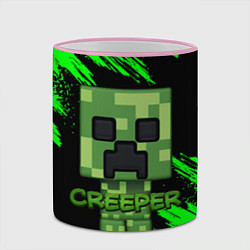 Кружка 3D MINECRAFT CREEPER, цвет: 3D-розовый кант — фото 2