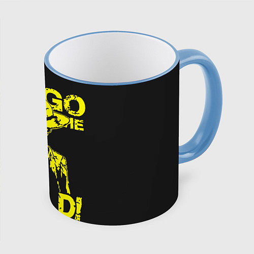 Кружка цветная One Piece We Go World / 3D-Небесно-голубой кант – фото 1