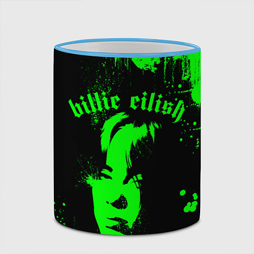 Кружка цветная Billie eilish / 3D-Небесно-голубой кант – фото 2