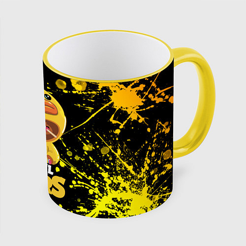 Кружка цветная BRAWL STARS SALLY LEON / 3D-Желтый кант – фото 1