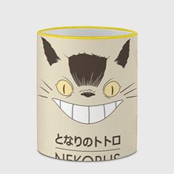 Кружка 3D Мой сосед Тоторо Nekobus, цвет: 3D-желтый кант — фото 2