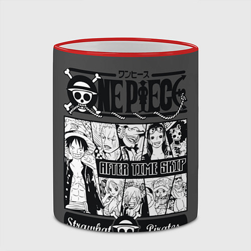 Кружка цветная One Piece / 3D-Красный кант – фото 2