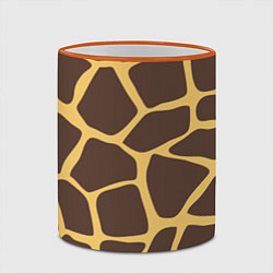Кружка 3D Окрас жирафа, цвет: 3D-оранжевый кант — фото 2