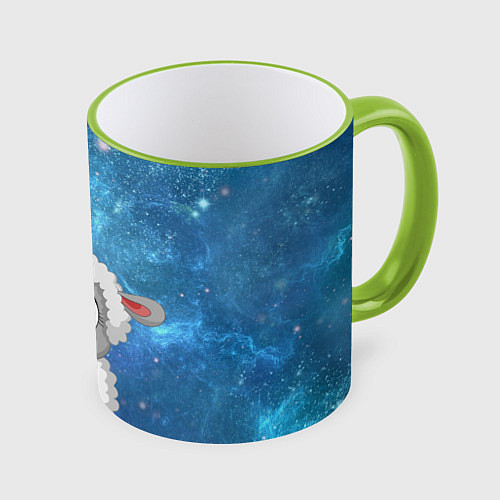 Кружка цветная Овечка / 3D-Светло-зеленый кант – фото 1