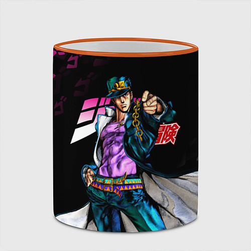 Кружка цветная JOJOS BIZARRE ADVENTURE / 3D-Оранжевый кант – фото 2