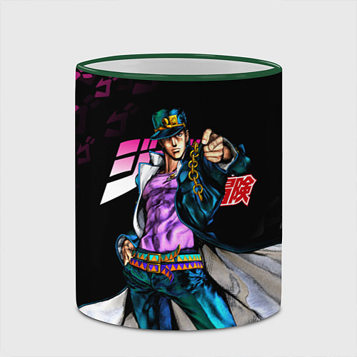 Кружка цветная JOJOS BIZARRE ADVENTURE / 3D-Зеленый кант – фото 2