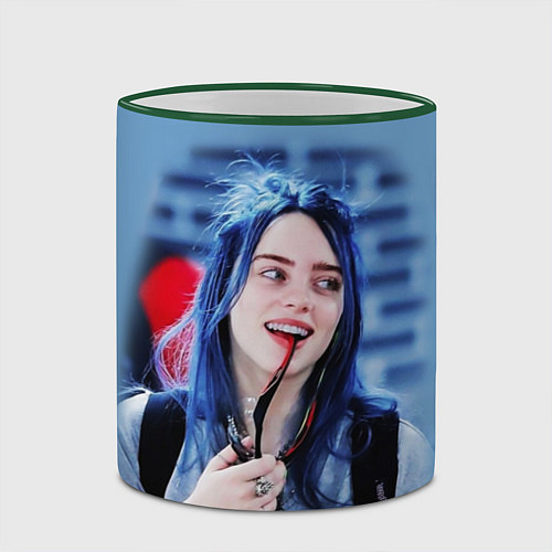 Кружка цветная BILLIE EILISH / 3D-Зеленый кант – фото 2