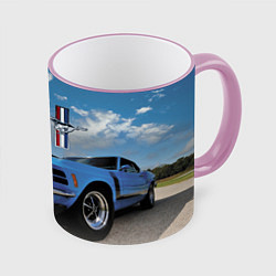 Кружка 3D Mustang, цвет: 3D-розовый кант