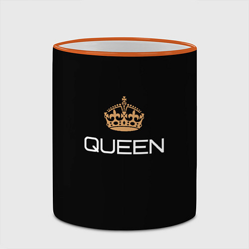 Кружка цветная Королева / 3D-Оранжевый кант – фото 2
