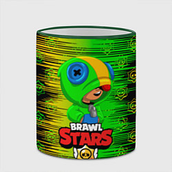 Кружка 3D BRAWL STARS LEON, цвет: 3D-зеленый кант — фото 2