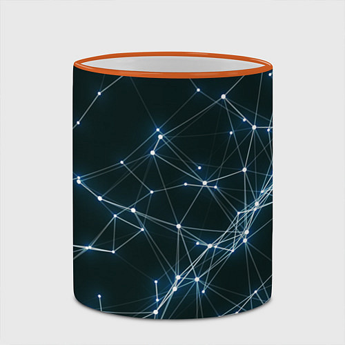 Кружка цветная Нейросети / 3D-Оранжевый кант – фото 2