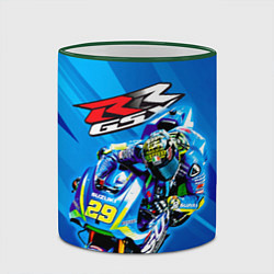 Кружка 3D Suzuki MotoGP, цвет: 3D-зеленый кант — фото 2