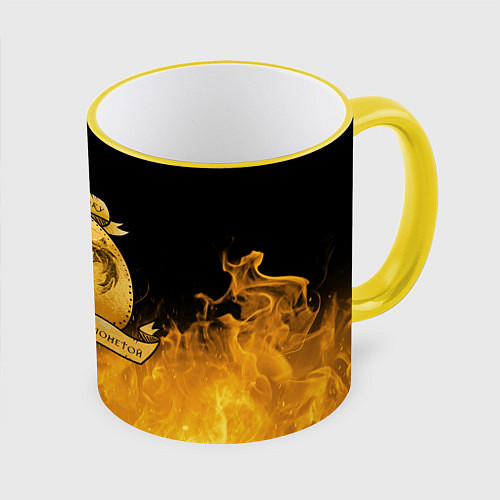 Кружка цветная Ведьмак / 3D-Желтый кант – фото 1