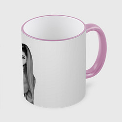 Кружка 3D Ariana Grande Ариана Гранде, цвет: 3D-розовый кант