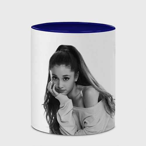 Кружка цветная Ariana Grande Ариана Гранде / 3D-Белый + синий – фото 2