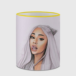 Кружка 3D Ariana Grande Ариана Гранде, цвет: 3D-желтый кант — фото 2