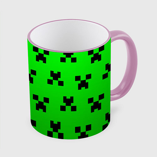 Кружка цветная MINECRAFT / 3D-Розовый кант – фото 1