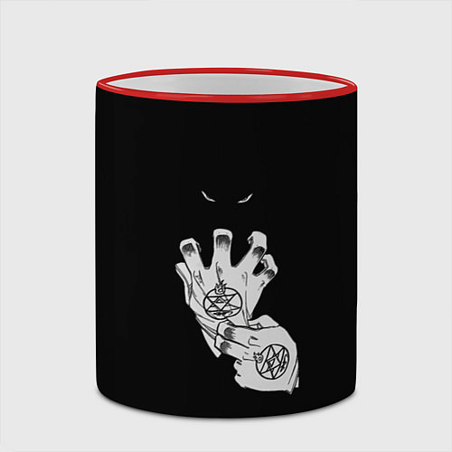 Кружка цветная Выжигющий Искру / 3D-Красный кант – фото 2
