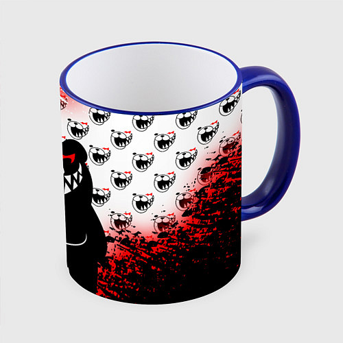 Кружка цветная MONOKUMA / 3D-Синий кант – фото 1