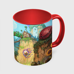 Кружка 3D Terraria, цвет: 3D-белый + красный