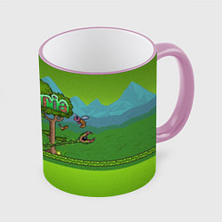 Кружка 3D Terraria, цвет: 3D-розовый кант