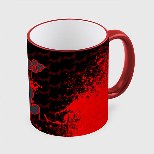 Кружка цветная MONOKUMA / 3D-Красный кант – фото 1