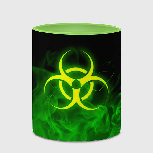 Кружка цветная BIOHAZARD / 3D-Белый + светло-зеленый – фото 2