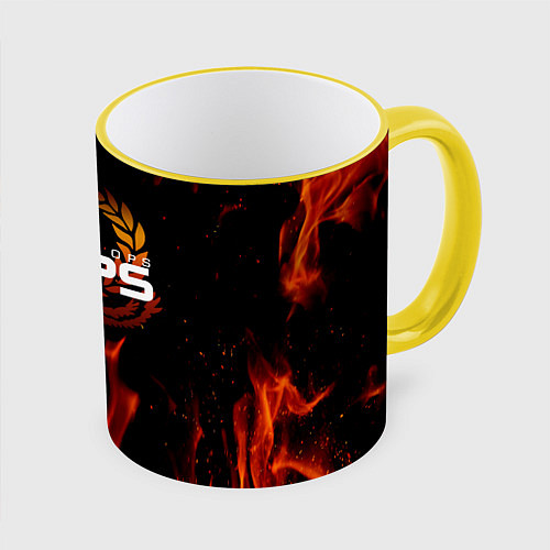 Кружка цветная CRITICAL OPS C-OPS / 3D-Желтый кант – фото 1