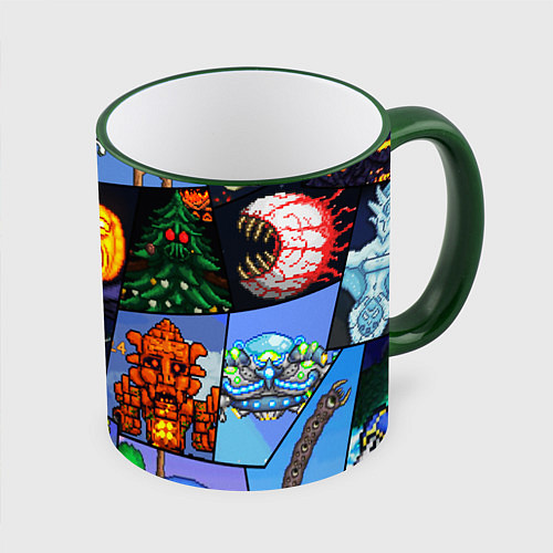 Кружка цветная Terraria allpic / 3D-Зеленый кант – фото 1