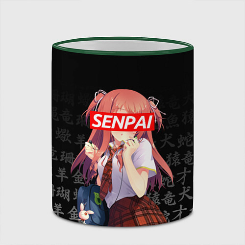 Кружка цветная SENPAI ANIME / 3D-Зеленый кант – фото 2