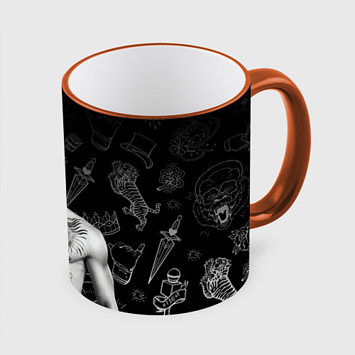 Кружка цветная CONOR McGREGOR / 3D-Оранжевый кант – фото 1