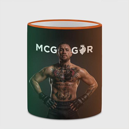 Кружка цветная Conor McGregor / 3D-Оранжевый кант – фото 2