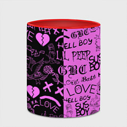 Кружка 3D LIL PEEP LOGOBOMBING, цвет: 3D-белый + красный — фото 2