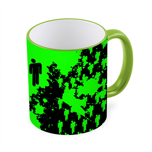 Кружка цветная BILLIE EILISH / 3D-Светло-зеленый кант – фото 1