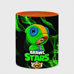 Кружка 3D BRAWL STARS LEON, цвет: 3D-белый + оранжевый — фото 2