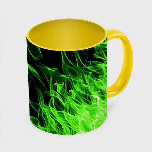 Кружка цветная TOXIC FLAME / 3D-Белый + желтый – фото 1