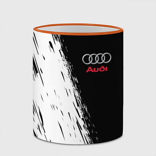 Кружка цветная AUDI / 3D-Оранжевый кант – фото 2