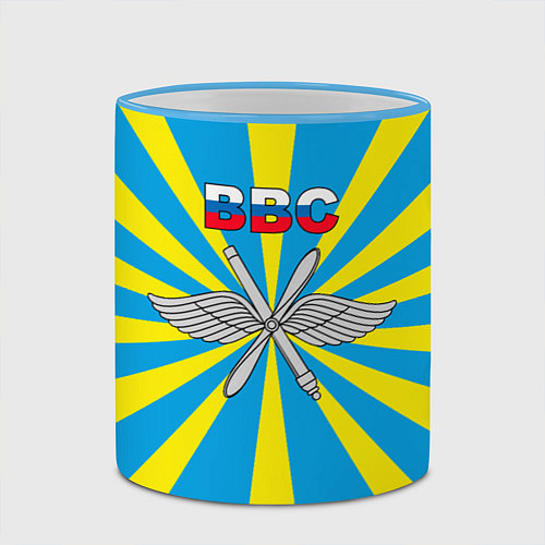 Кружка цветная Флаг ВВС / 3D-Небесно-голубой кант – фото 2