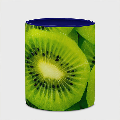 Кружка цветная Зеленый киви / 3D-Белый + синий – фото 2