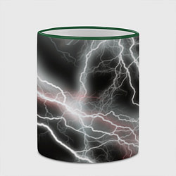 Кружка 3D Молния, цвет: 3D-зеленый кант — фото 2
