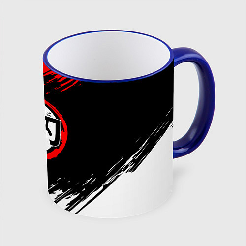 Кружка цветная KIMETSU NO YAIBA / 3D-Синий кант – фото 1