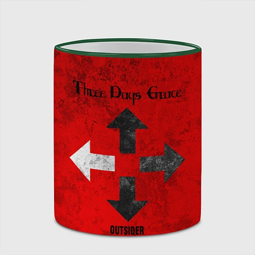 Кружка цветная Three Days Grace / 3D-Зеленый кант – фото 2