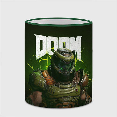 Кружка цветная Doom Eternal / 3D-Зеленый кант – фото 2
