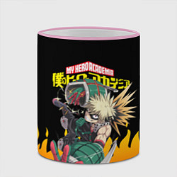 Кружка 3D MY HERO ACADEMIA яркое пламя, цвет: 3D-розовый кант — фото 2