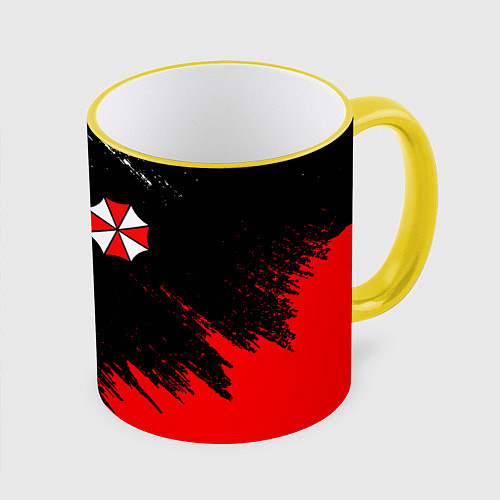 Кружка цветная UMBRELLA CORP / 3D-Желтый кант – фото 1