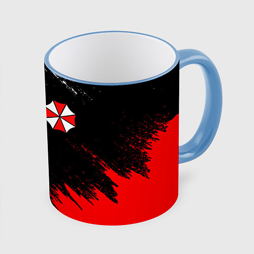 Кружка цветная UMBRELLA CORP / 3D-Небесно-голубой кант – фото 1