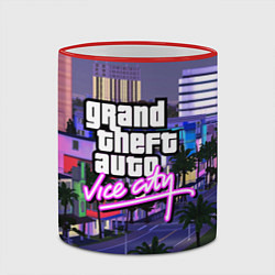 Кружка 3D Grand Theft Auto Vice City, цвет: 3D-красный кант — фото 2