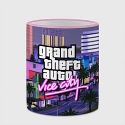 Кружка 3D Grand Theft Auto Vice City, цвет: 3D-розовый кант — фото 2
