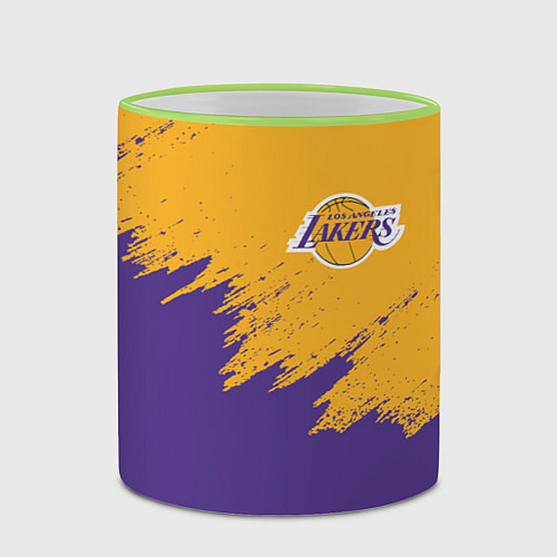 Кружка цветная LA LAKERS / 3D-Светло-зеленый кант – фото 2