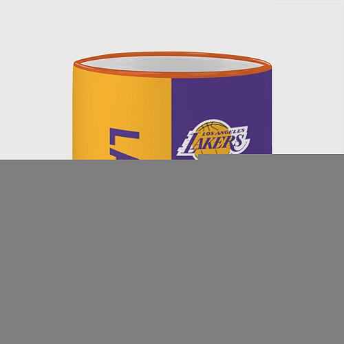 Кружка цветная LA LAKERS / 3D-Оранжевый кант – фото 2